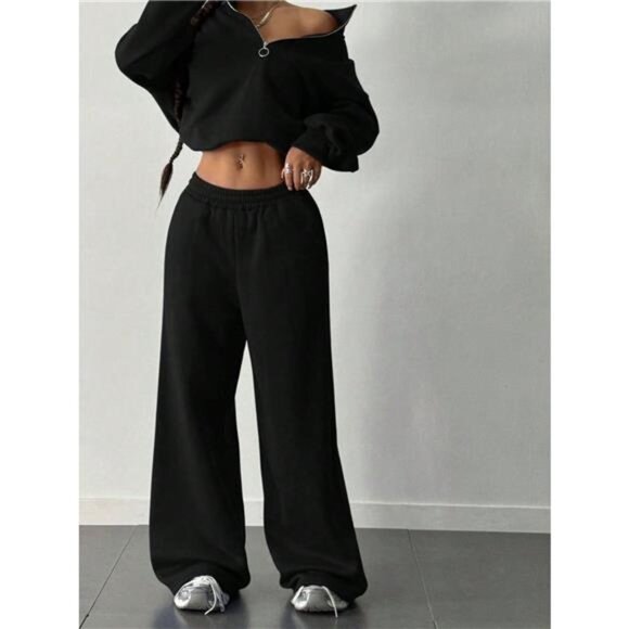 Half-Zip Long Sleeve Sweatshirt and Pants Set - Picture 4 of 11